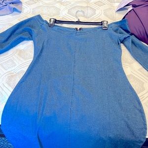 Off shoulder jean dress